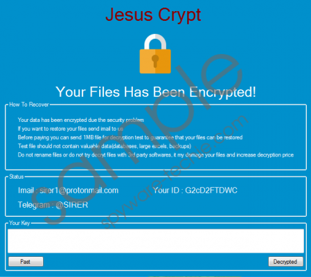 JesusCrypt Ransomware Removal Guide